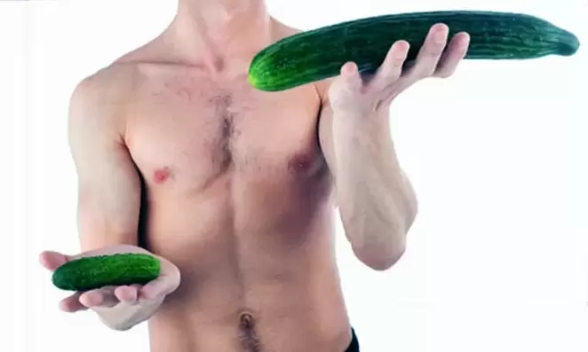 small and large penis size using cucumbers as an example